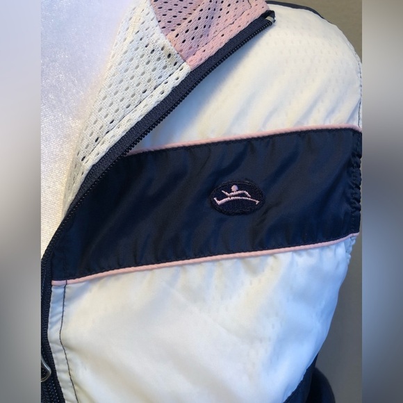 Vintage Hanes Sport Windbreaker Vest Girls Size 10/12 Pink Navy - Picture 2 of 7